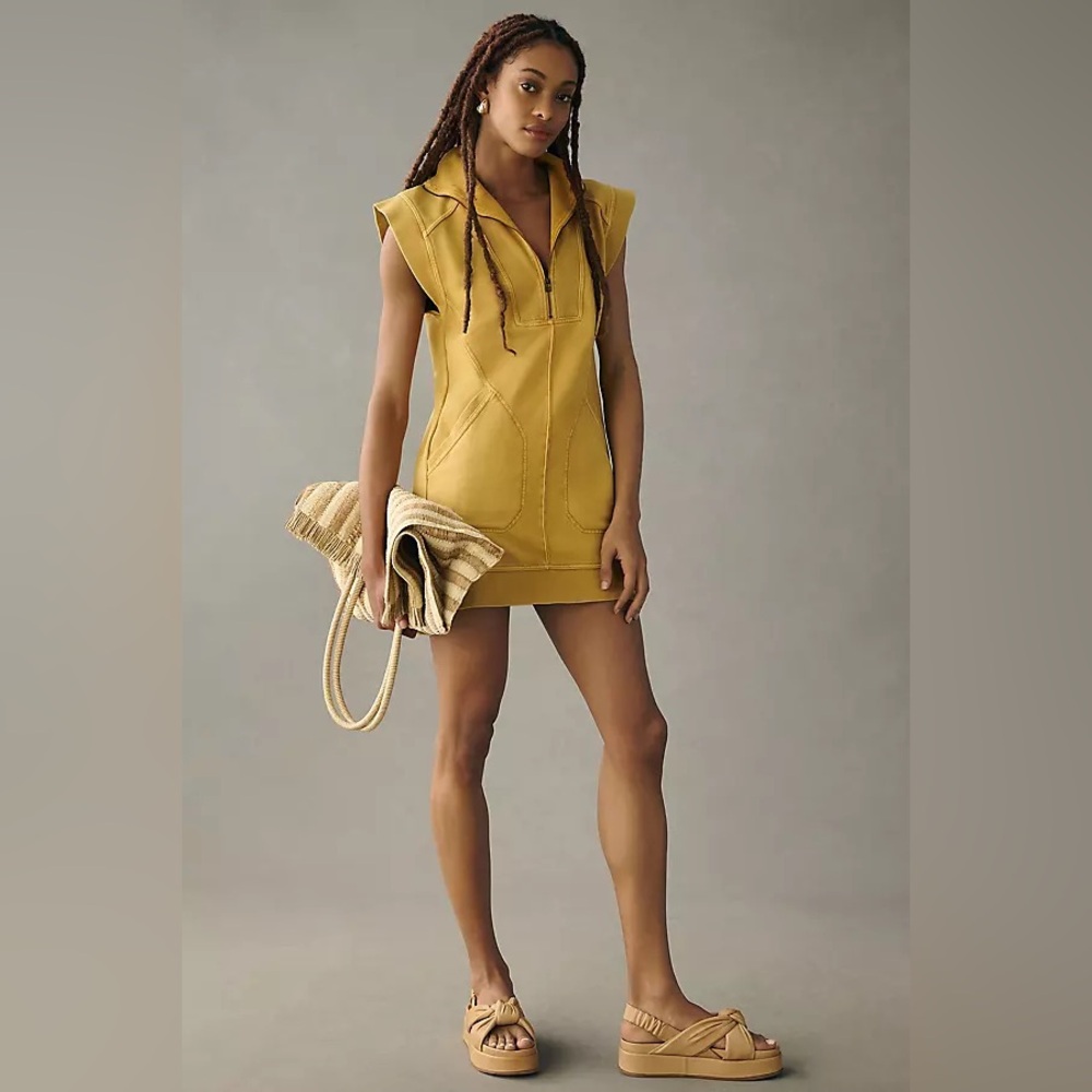 Daily Practice by Anthropologie Meru zip front mini dress